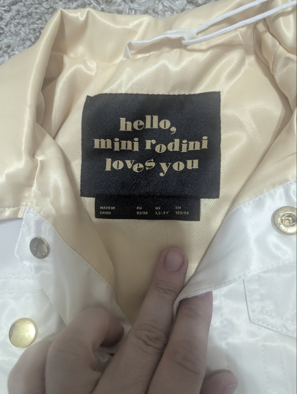 Mini Rodini The Cat Tells All Satin Jacket NWT - Picture 4 of 5